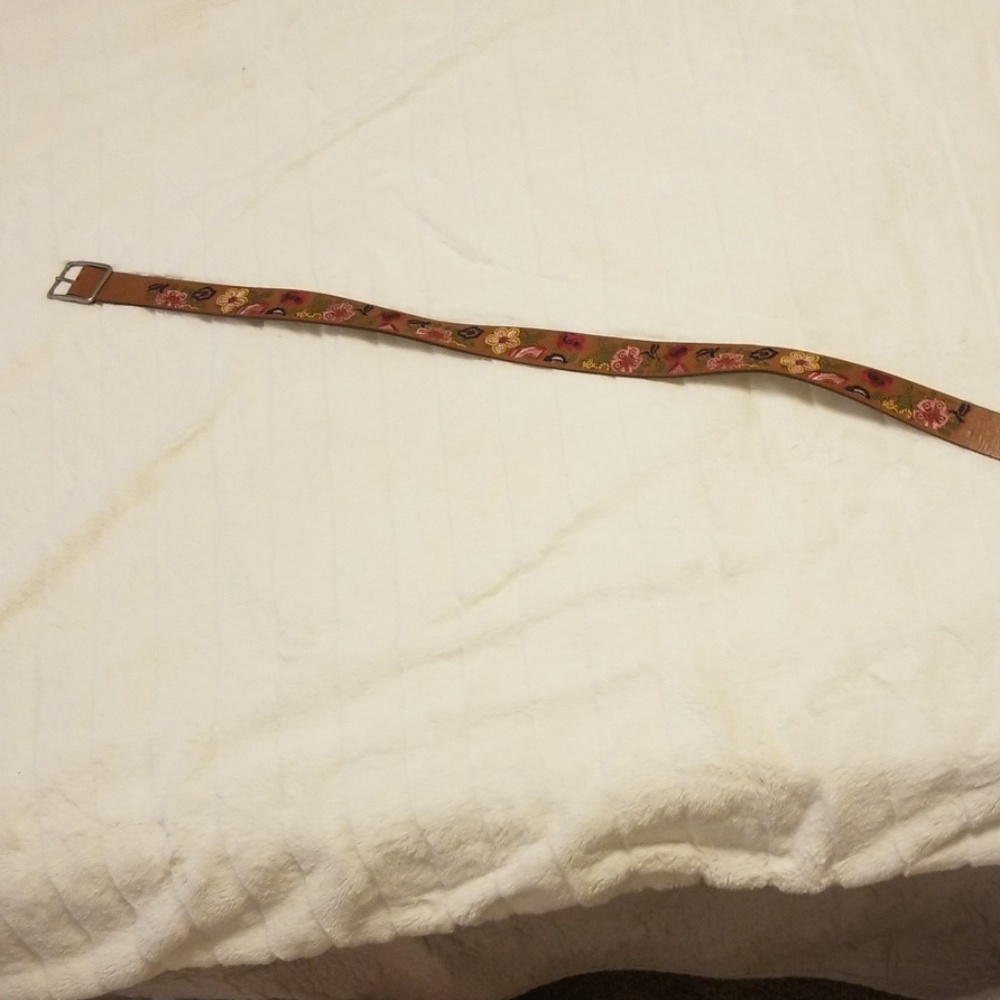 brown belt with a flowers